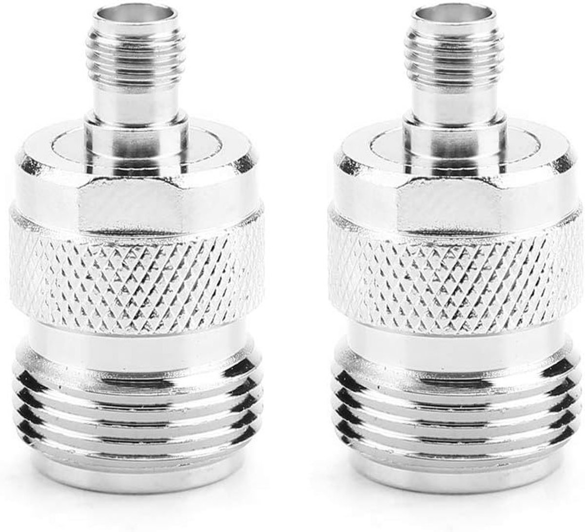 2 Stuks RF Adapter SMA Vrouwelijk naar Type N Adapter voor Scheepvaartcommunicatie, CCTV en Landingssystemen met 50Ω Impedantie