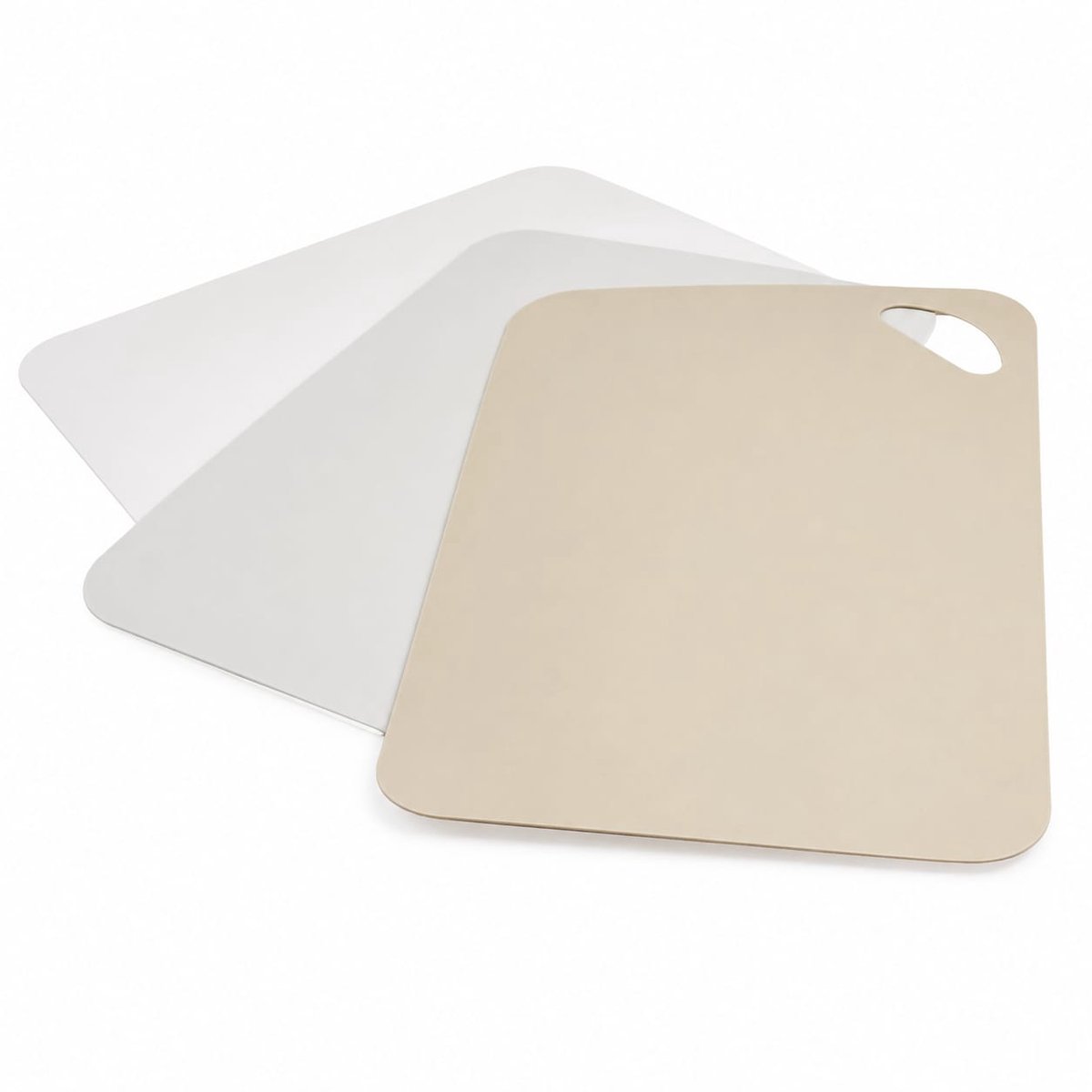 Snijplank Set van 3 – Kunststof Snijplanken Beige – 29x19 cm – Dun & Flexibel – Antislip – Keuken Snijplanken Set