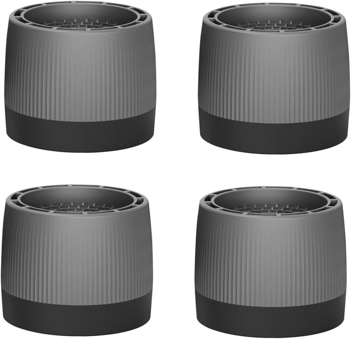 Wasmachine Voetpads - Antivibratie Matten - Stille Waservaring - Verstelbare Hoogte - 50-70mm - Grijs
