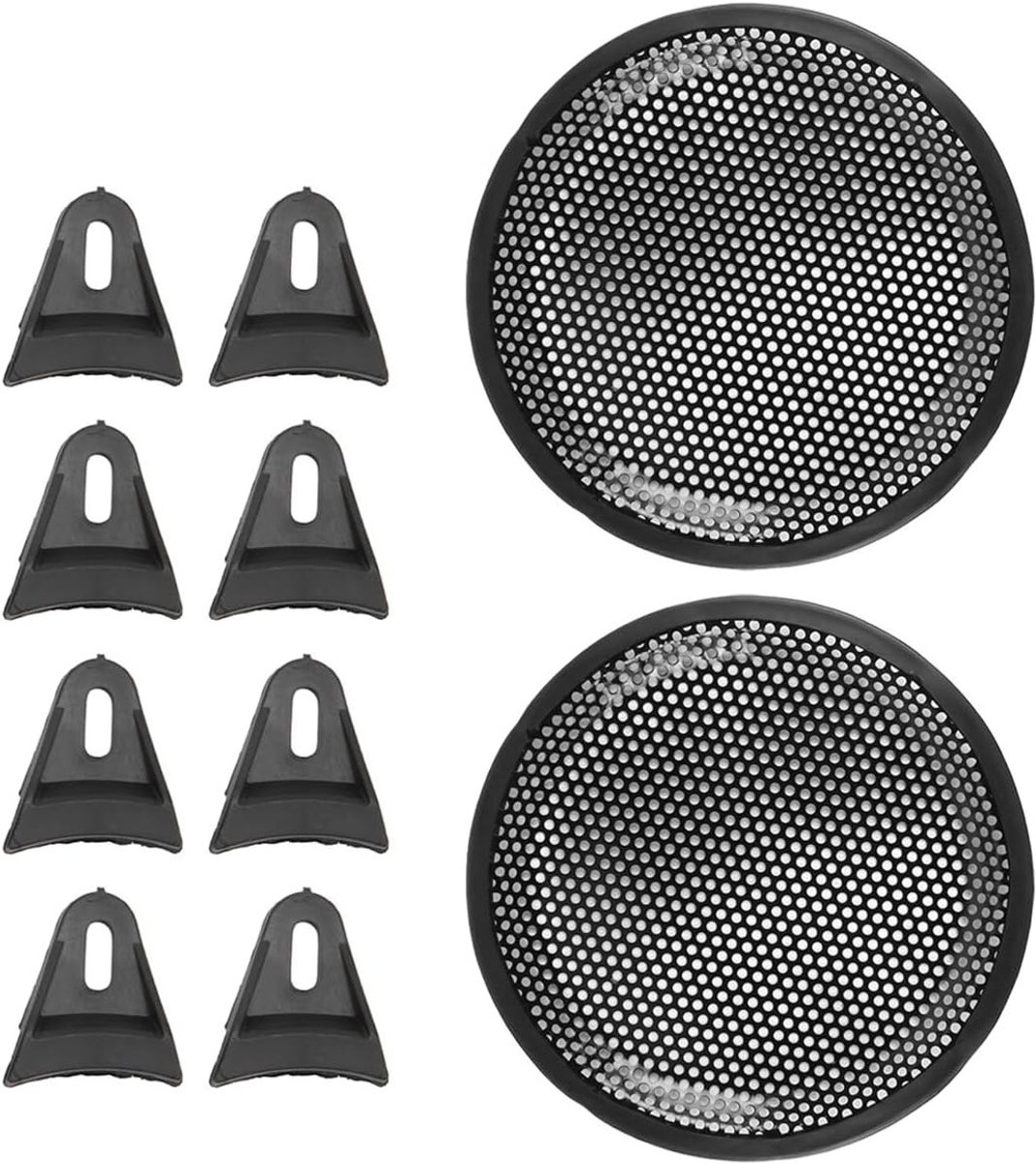 Set van 2 sets 8 inch subwoofer mesh roosters met drukvoeten en schroeven voor auto en camper