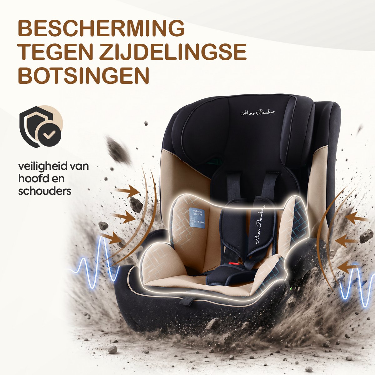 Mino Bambino i-Size Autostoel - Isofix - Taupe thumbnail 4