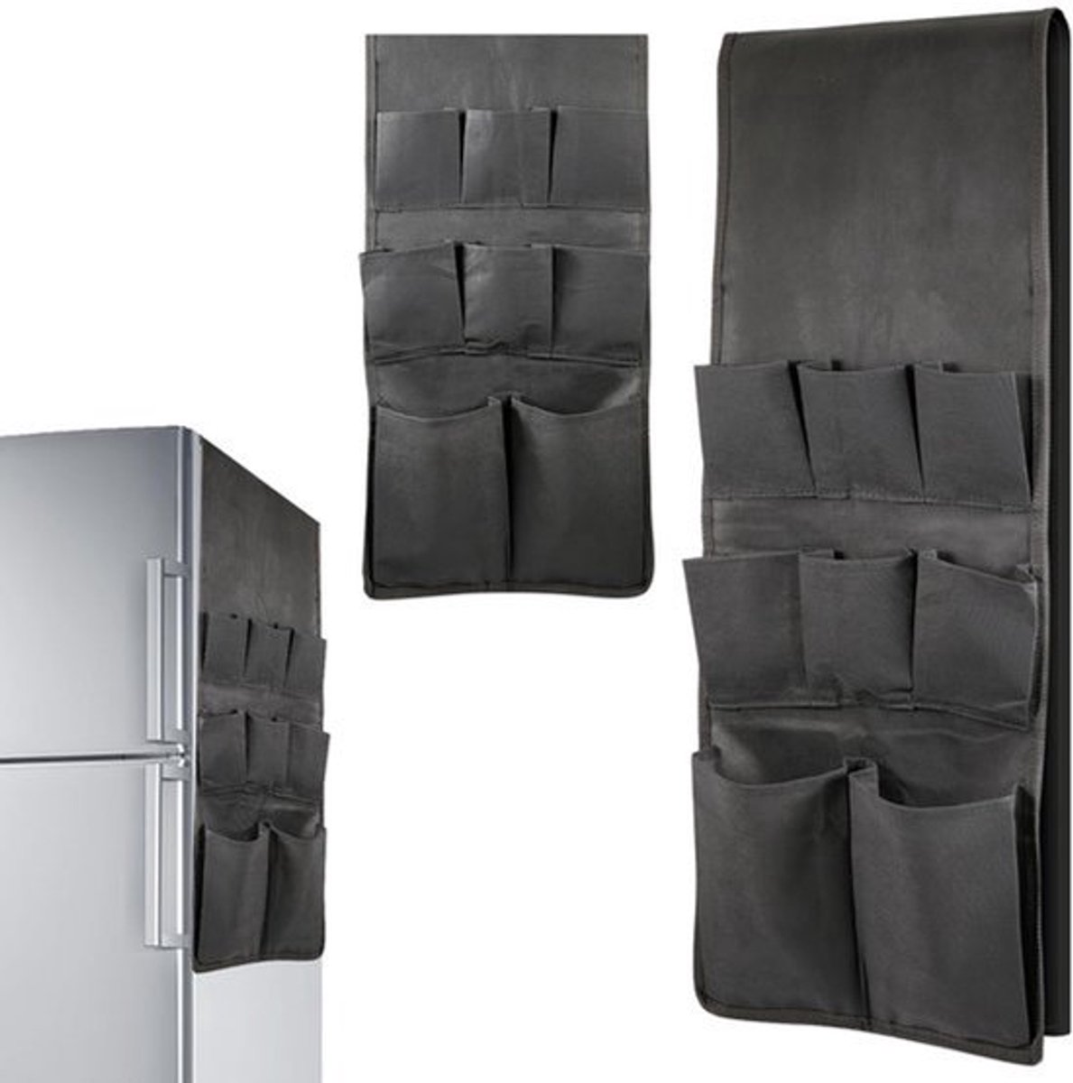 Mini koelkast organizer - Non-woven stof - 15 pockets voor snacks en bestek