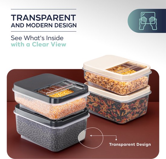 Soft Chef Multibox 8L Ensemble de conservation alimentaire 2 pièces Sans BPA, hermétique, empilable, idéal pour la nourriture et les fournitures pour animaux de compagnie