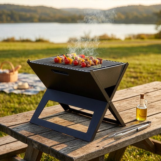 "ELITE" OPVOUWBARE BARBECUE 44,5X30,5XH35CM van Sunshine Garden — afbeelding 2