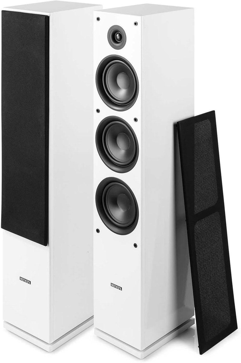 Hifi Speakers - Zuilspeakers Set - Muziek Films Games - 3-weg Systeem - 500W Vermogen - Wit