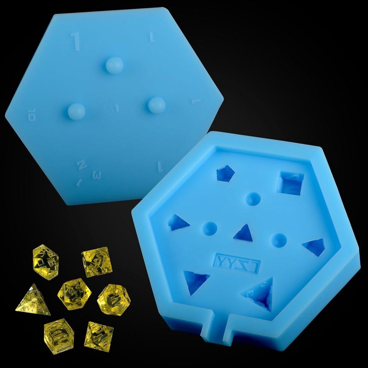 Dobbelstenen Mal - Siliconen Mal Hars Gieten - Dobbelstenen Maken - Scherpe Randen - 13 x 15 centimeter - Transparant