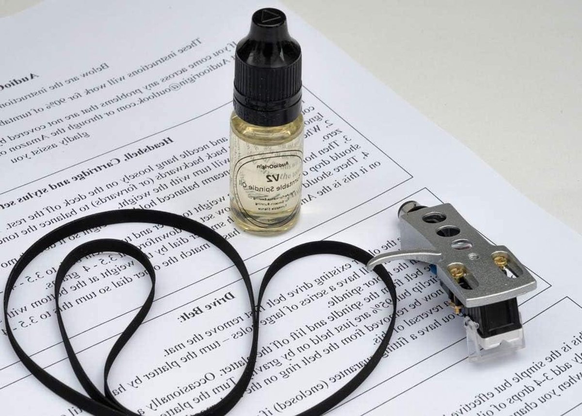 Platenspeler Onderhoudspakket - Reparatie Kit Opknapset - Muziek Luisteren - Compleet met Naald en Olie - Standaard - Zilver
