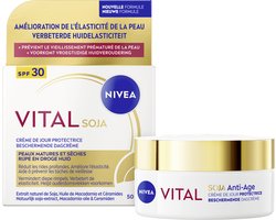NIVEA VITAL Soja Anti-Age Beschermende Dagcrème - Moisturizer - Rijpe huid - SPF 30 - Pigmentvlekken Crème - Met Sojaextract - 50 ml