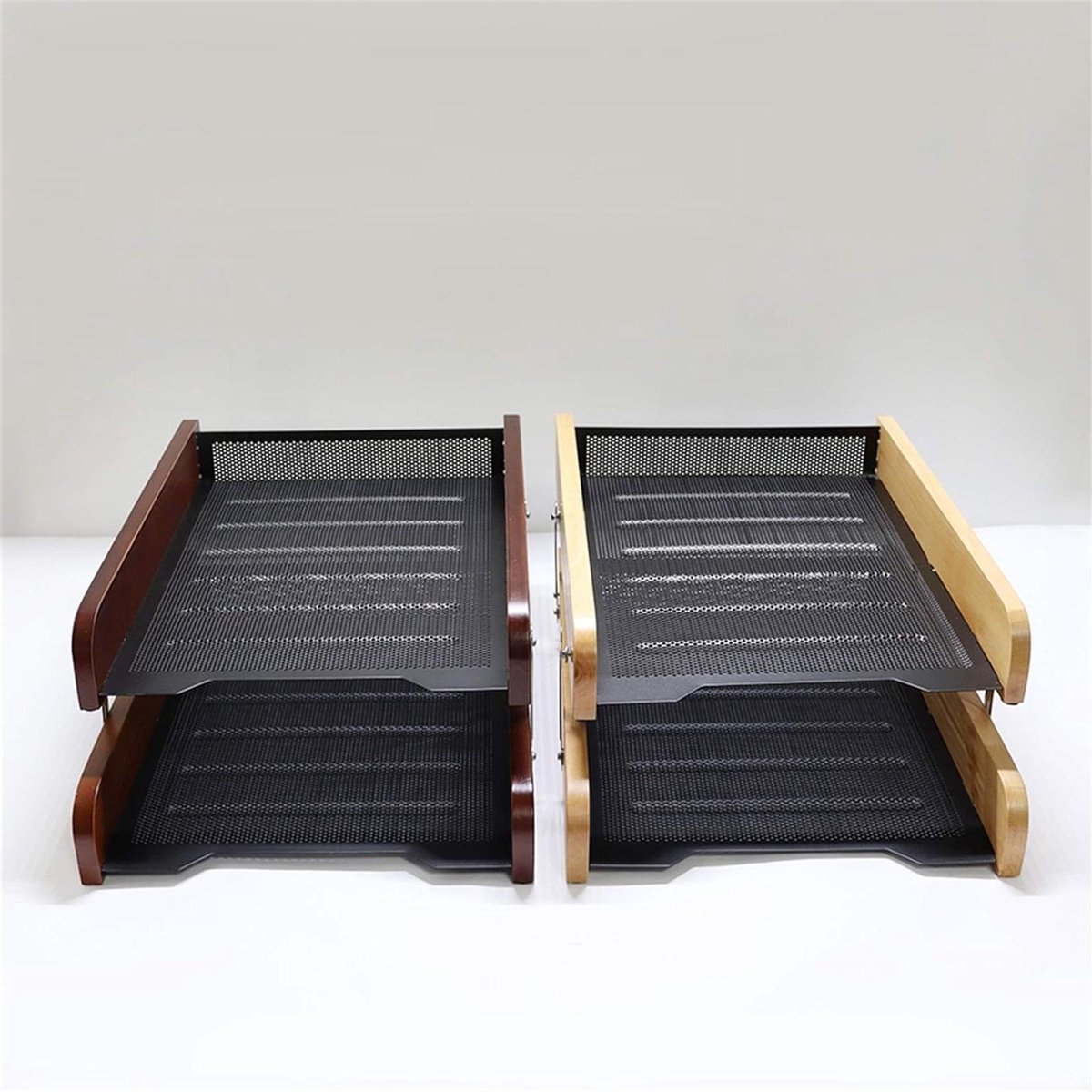 Bestandsrekken Houten Metalen - Document Trays - Bureau Organisatie - Dubbele Lade - A4 Formaat - Niet gespecificeerd