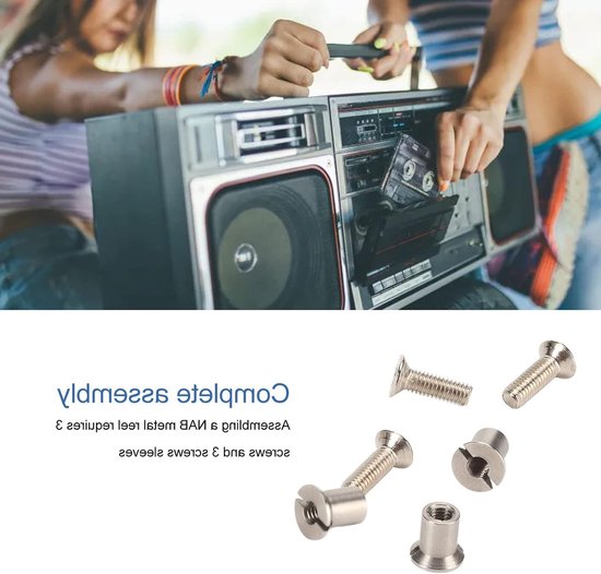 24-delige Universele NAB Hub Schroefset voor 10.5 X 1/4 NAB Hub, Geschikt voor Reel-to-Reel Tape Recorders met 8 Rollen van Merkloos — afbeelding 4