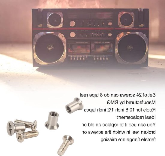 24-delige Universele NAB Hub Schroefset voor 10.5 X 1/4 NAB Hub, Geschikt voor Reel-to-Reel Tape Recorders met 8 Rollen van Merkloos — afbeelding 3