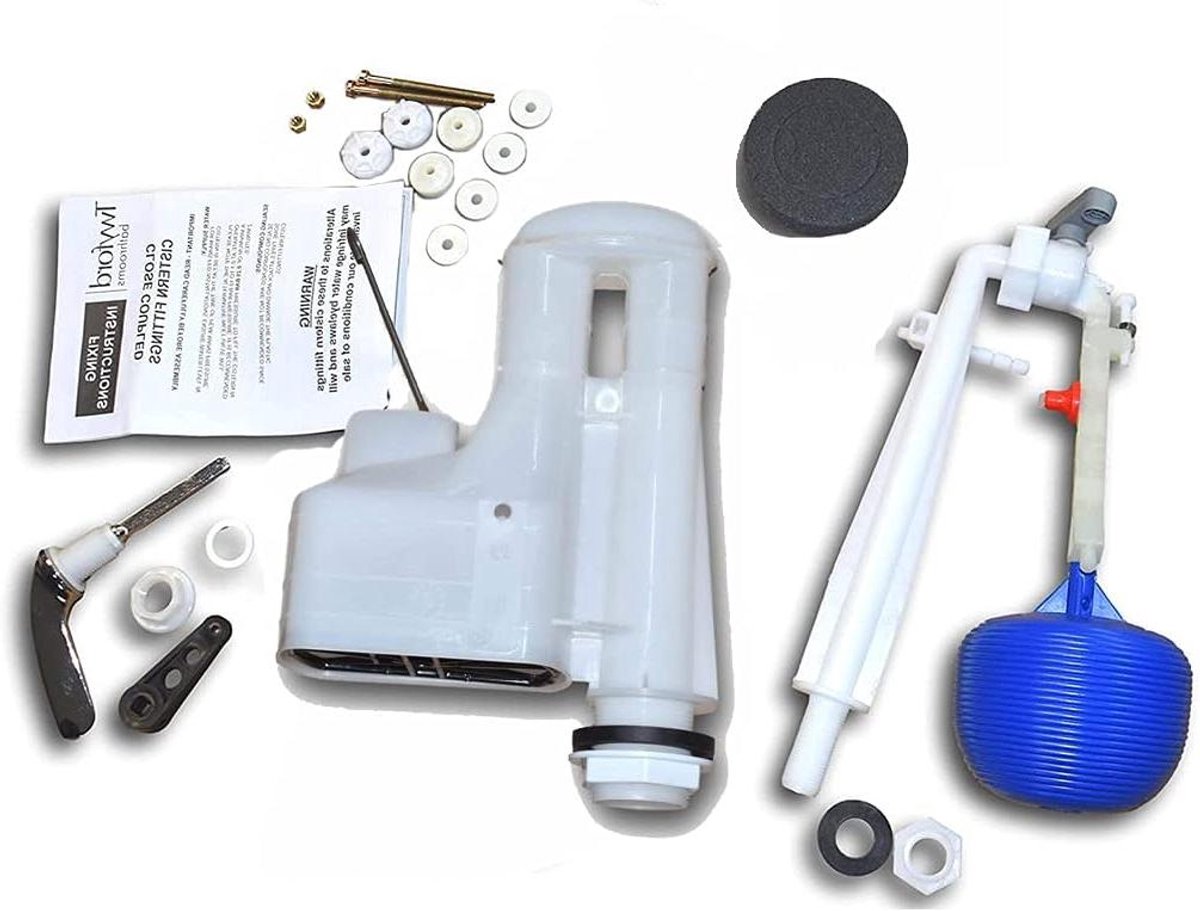 Toiletreservoir Kit - Toilet Reparatie - Toilet Onderhoud - Compleet Inbouw - 1.5 Inch Uitlaat - Chroom
