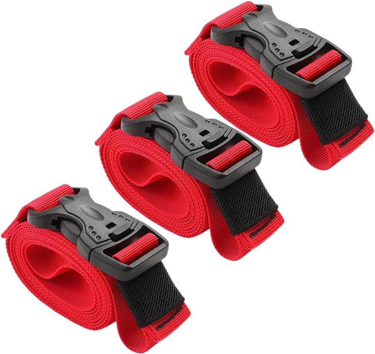 Spanbanden set - Lading vastzetters - Vracht Beveiligen - Robuuste gesp - 3 stuks 100cm - Kleur gesorteerd