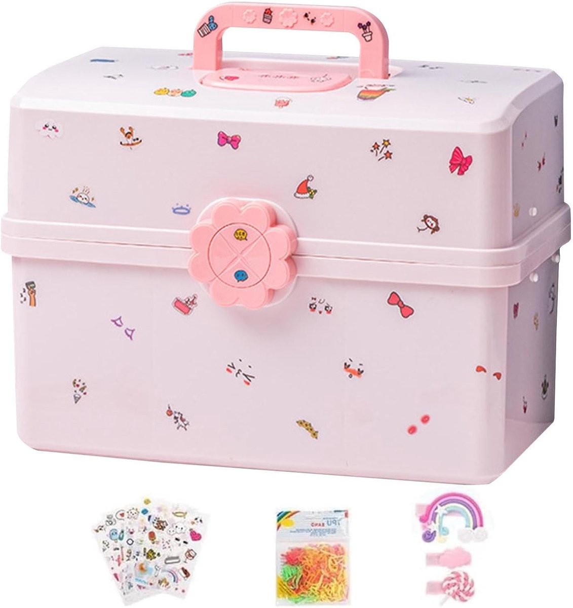 Haaraccessoires Organizer - Opbergdoos Haarspullen - Netjes Opbergen - Waterdichte Bescherming - 3 Lagen - Medium