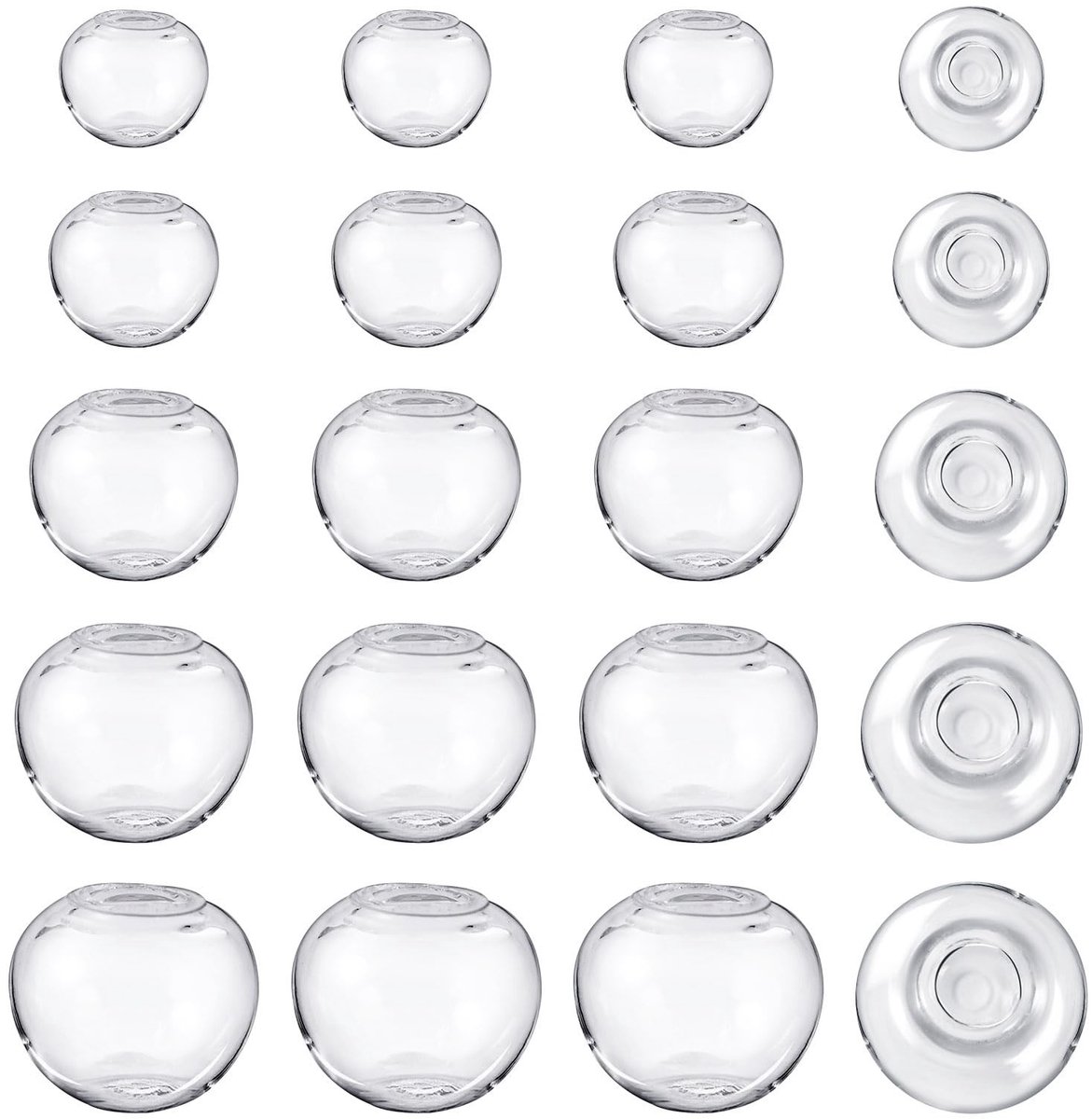 PandaHall 100 Duidelijke Glas Ballen 10-18 mm voor Sieraden en Creativiteit