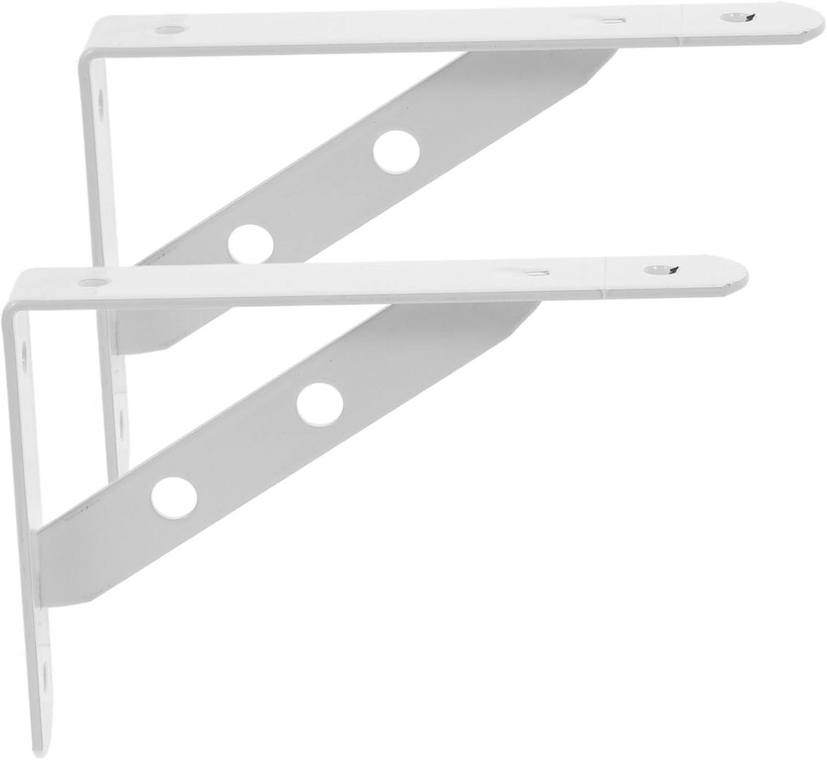 Wandsteunen voor Planken - Plankdragers Beugels - Planken Ophangen - Driehoekig Ontwerp - 15.2 x 10.8 x 2.5 cm - Wit