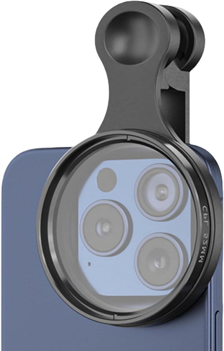 Polarisatiefilter Smartphone - Ronde Cliplens Optisch - Scherpe Foto's Maken - Vermindert Reflecties - 52 mm - Meerkleurig