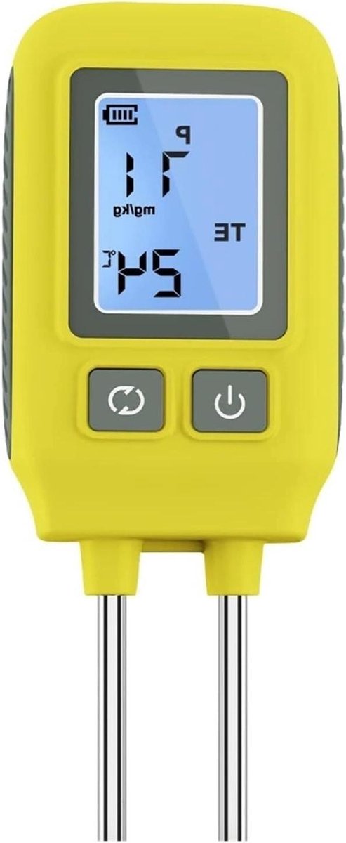 Bodemtestkit - Bodemtester Bodemvoeding - Plantenverzorging Optimaliseren - 4-in-1 Meting - N P K Temperatuur - Zwart