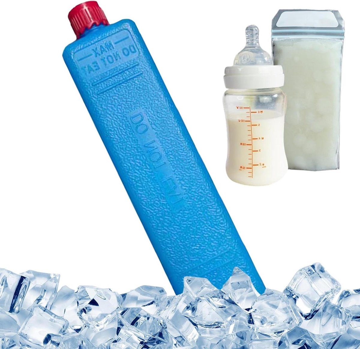 Koel Elementen - Vriesblokken Ijsblokken - Voedsel Koel Houden - Herbruikbaar Lekvrij Ontwerp - 200 ml - Wit