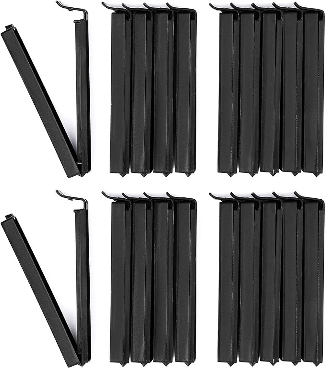 Zakclips Sluitclips Zwart - 20 Stuks voor Vriezer, Zakken en Voedselopslag - 11 cm