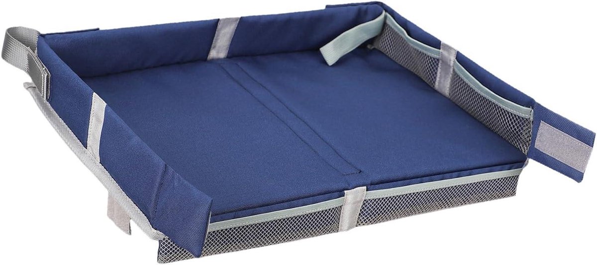 Kind Reis Lade - Vliegtuig Bureau - Reizen met Kinderen - Opvouwbaar en Draagbaar - 39 x 27 cm - Donkerblauw