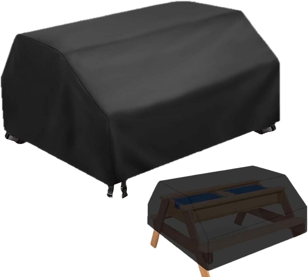 Kinder Tafel Hoes - Tafelkleed Beschermhoes - Buiten Spelen - Waterdicht en Winddicht - 102x53.2 cm - Grijs