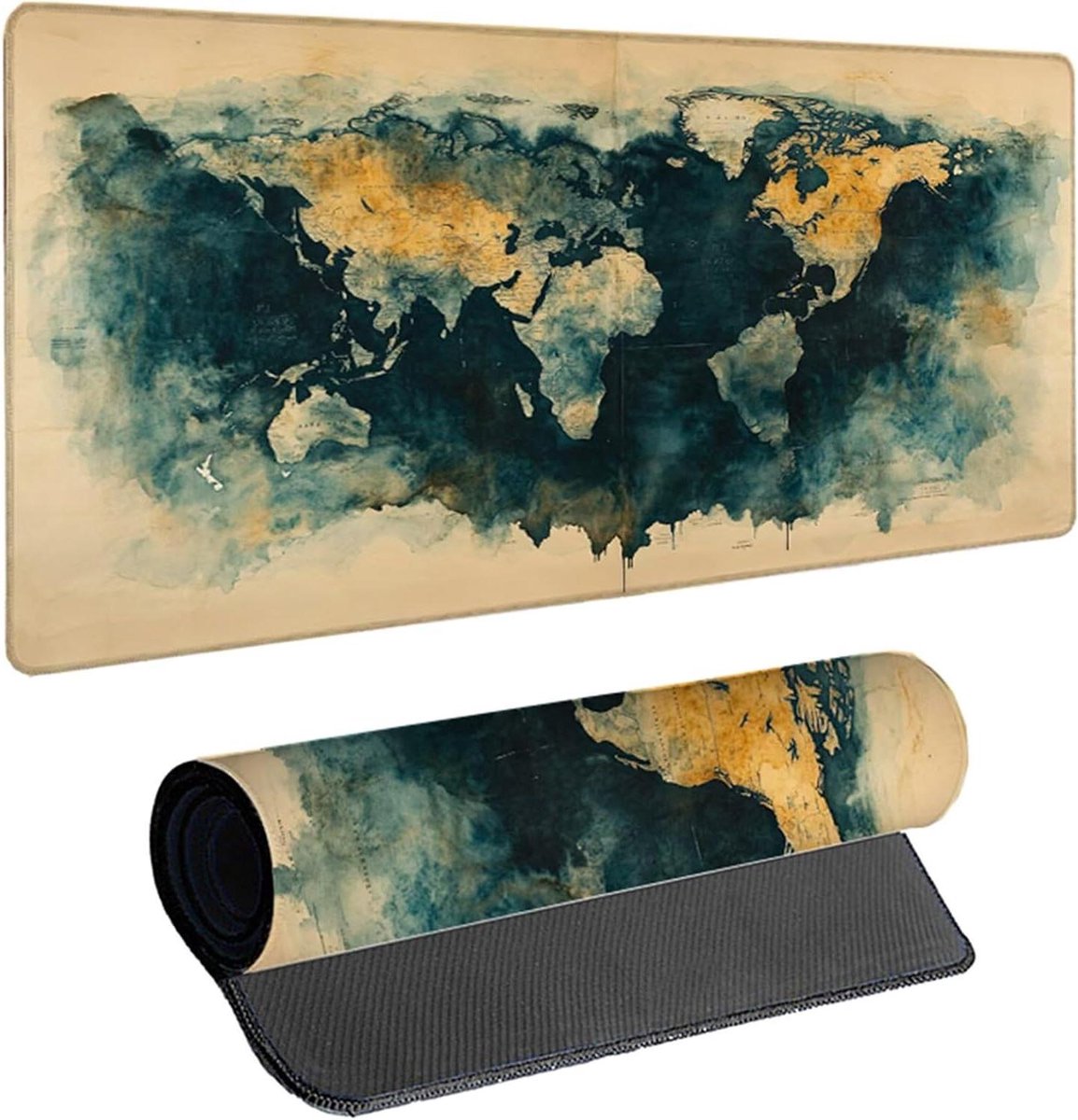 XXL Muismat - Bureauonderlegger Gaming - Nauwkeurige Bewegingen - Genate Randen - 1200 x 600 mm - Blauw