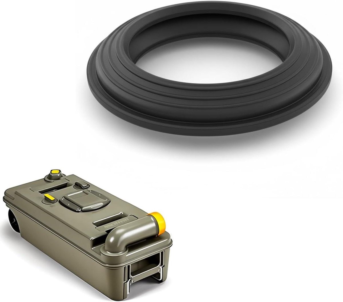 Siliconen Afdichting - Vervangingsring Toiletcassette - Lekkage Voorkomen - Specifiek voor Thetford - 16.3 x 9.8 cm - Zwart