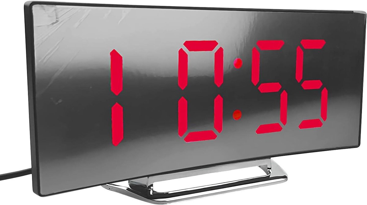 Digitale Klok - Wekker LED - Tijd Weergeven - Oogvriendelijk Display - 17 cm - Rood