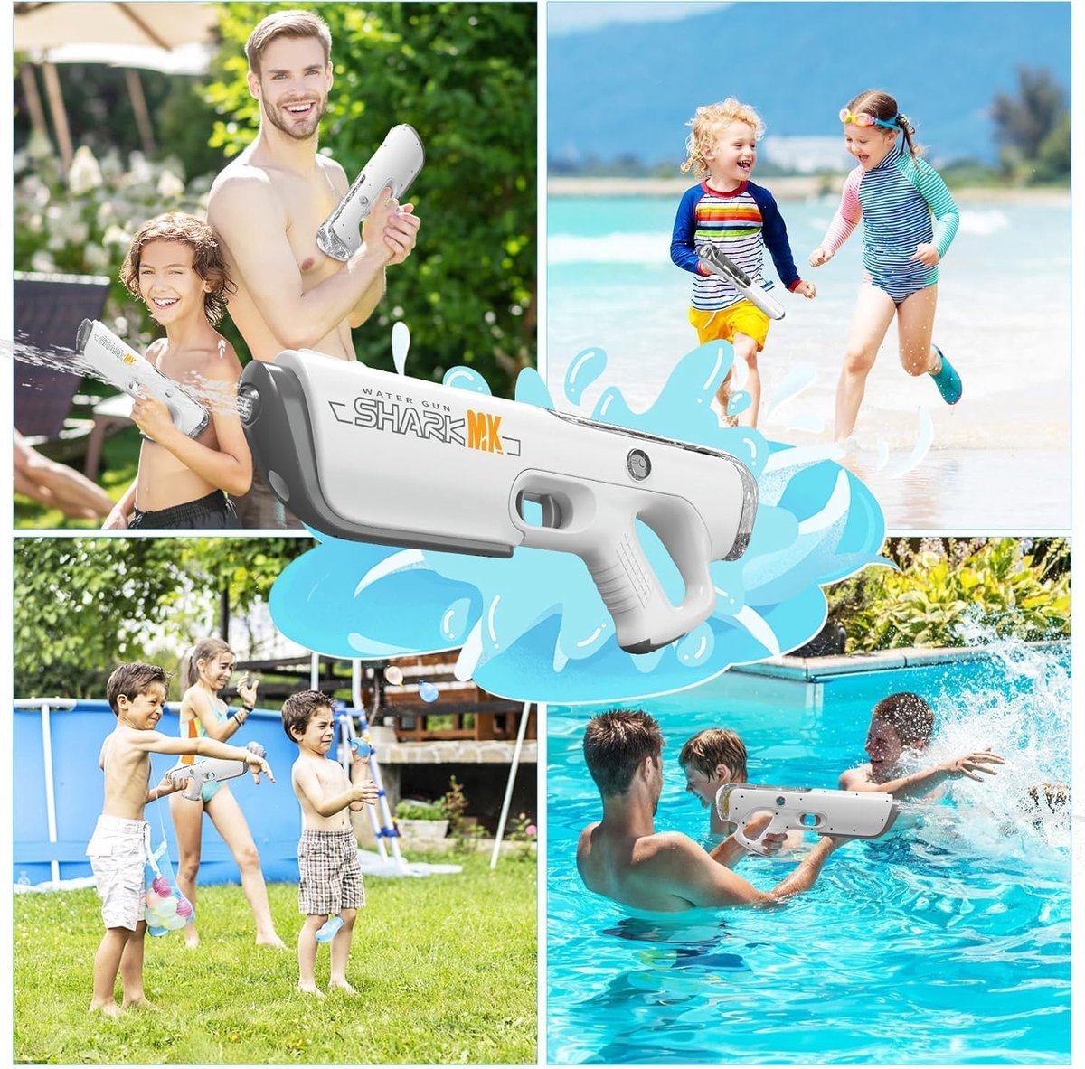 Elektrisch Waterpistool Voor Kinderen En Volwassenen - Automatische Waterherlading - Lichtgewicht Ontwerp Schieten Meer Dan 250 Ontploffingen Waterblaster Squirt Guns Tot 32 Ft Lange Afstand - Zomer Buiten Strandfeestspeelgoed — afbeelding 16