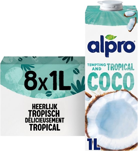 Alpro Drink Plantaardige Kokosmelk Original - Lactosevrij & Glutenvrij - 8 x 1L
