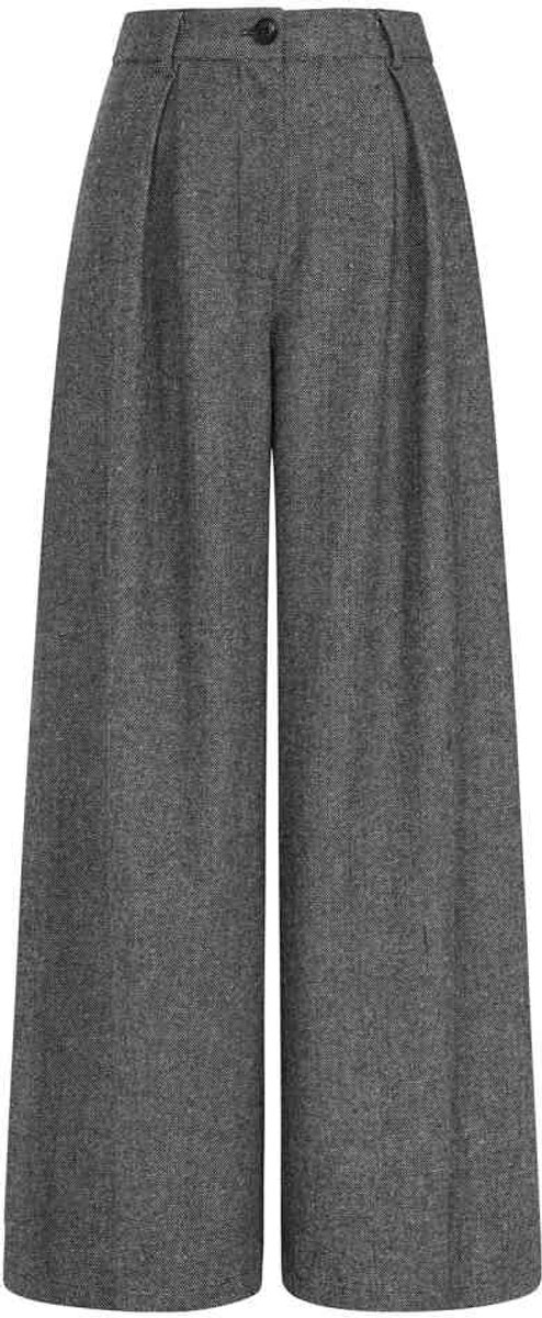 Banned - Lori Herringbone Palazzo broek - XS - Grijs