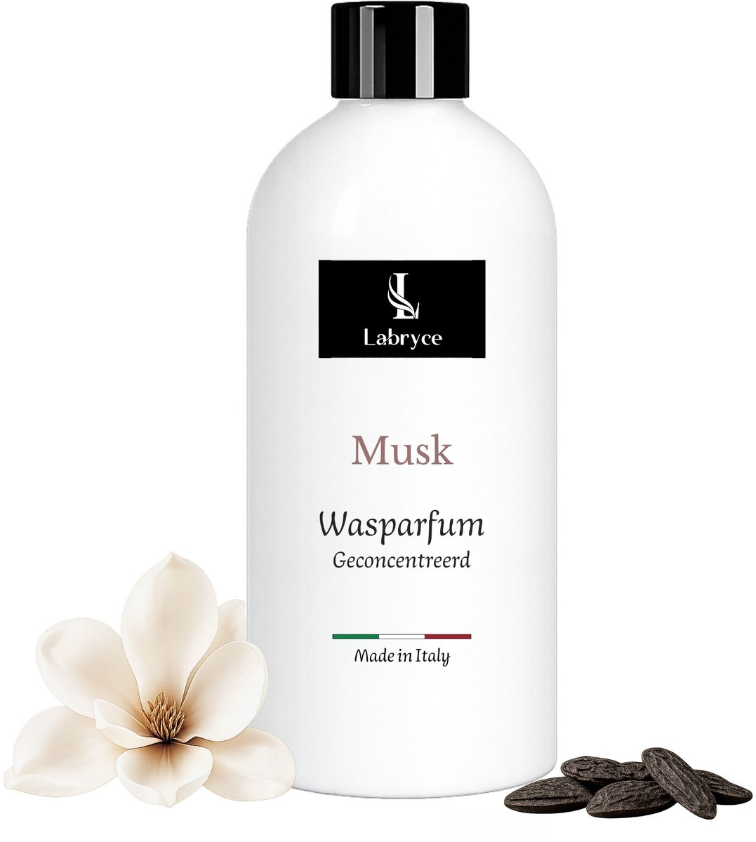 Labryce Wasparfum Musk - Warm Oosterse geur met vanille, jasmijn & witte musk - 500 ml