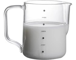 Melkschuimbeker 2 stuks - Opschuim kan - Koffie maken - Met schaalverdeling - 350 ml - Transparant