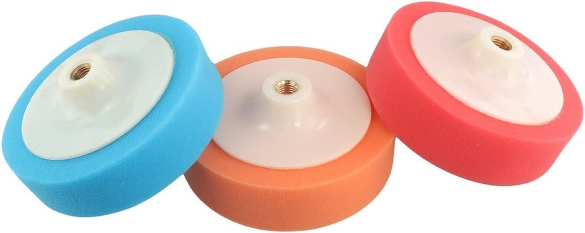 3 stks 6 inch Auto Polijsten Spons Buffing Pads Zachte Schuim Hoofden Met 14 MM Draad Voor Automotive Verf Correctie En Buffing (A)