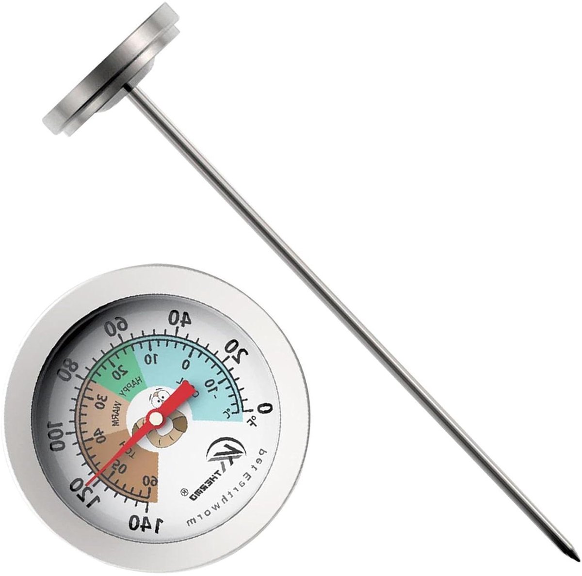 Bodemtemperatuurmeter - Tuinthermometer - Bodem Meten - Mechanisch Wijzerontwerp - 20 cm Diep - RVS