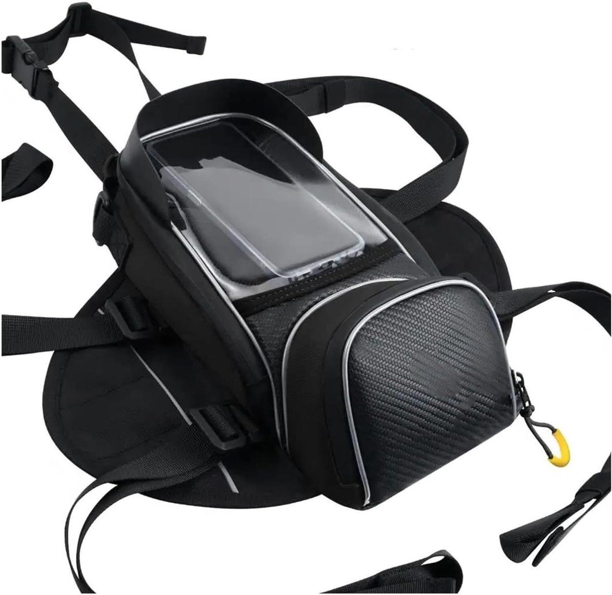 Motortanktas Waterdicht - Motor Bagage - Veilig Opbergen - Touchscreen Venster - 31x19x26cm - Zwart