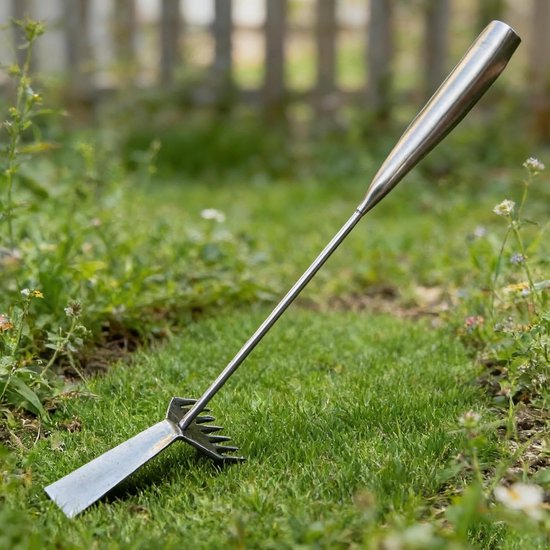 Handmatige Onkruidverwijderaars - Tuingereedschap Lange Steel - Gazon Onderhoud - Roestbestendig Smeedijzer - 50 cm Lengte - Grijs — afbeelding 2