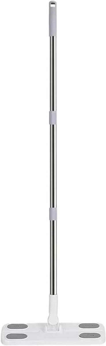 Vloerwisser - Dweil Plat - Efficiënt Schoonmaken - Telescopisch Handvat - 117 cm - Grijs