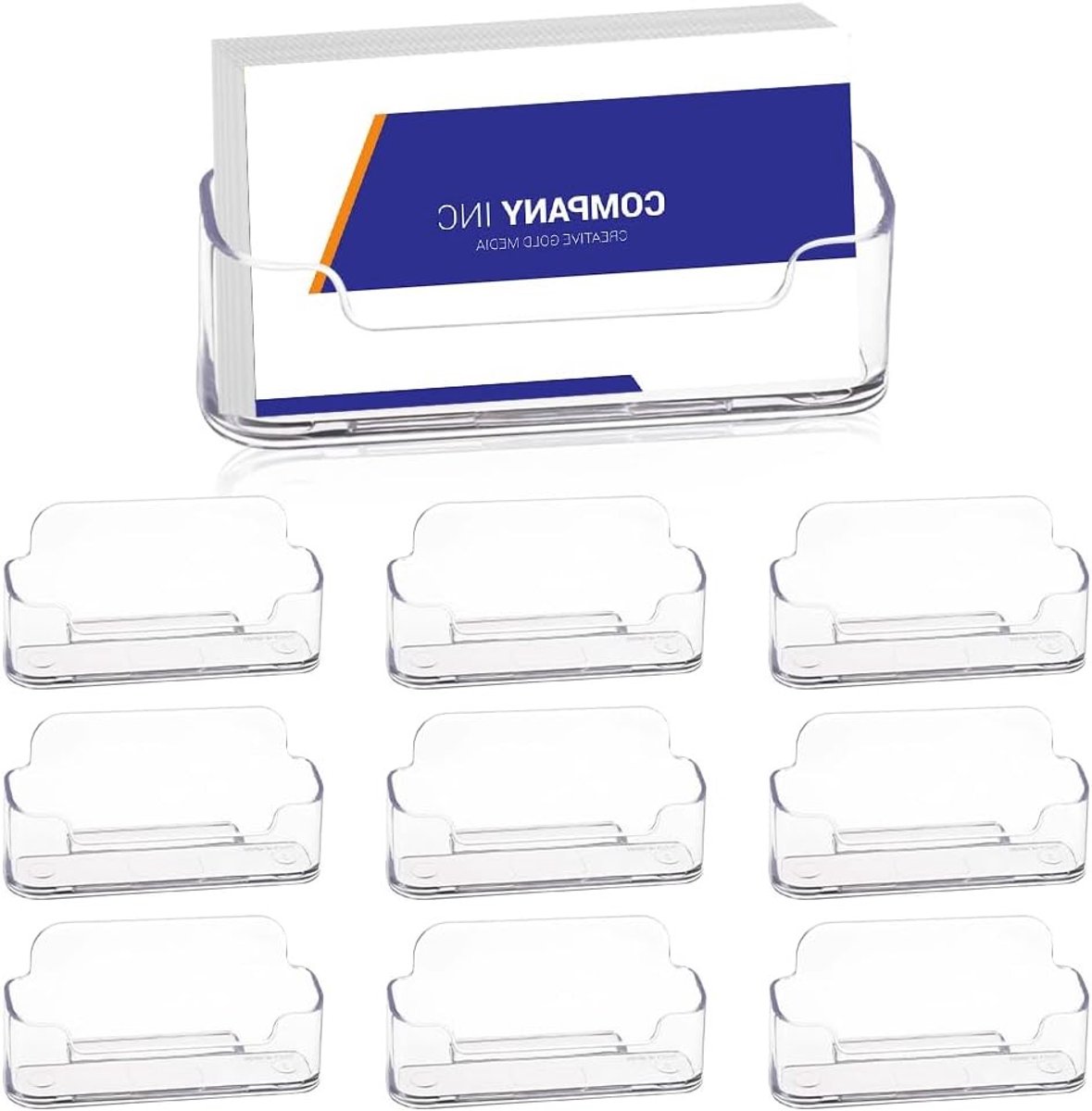 Acryl Plastic Visitekaartjeshouder - 10 Stuks voor Professionele Presentatie, Desk Stand en Organisatie