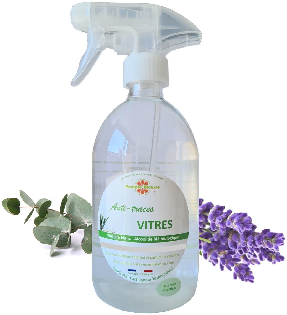 100% Plantaardige Marseille Raam spray reiniger LAVENDEL - anti-vlekken - glans ramen - Marseille zeep 500ml