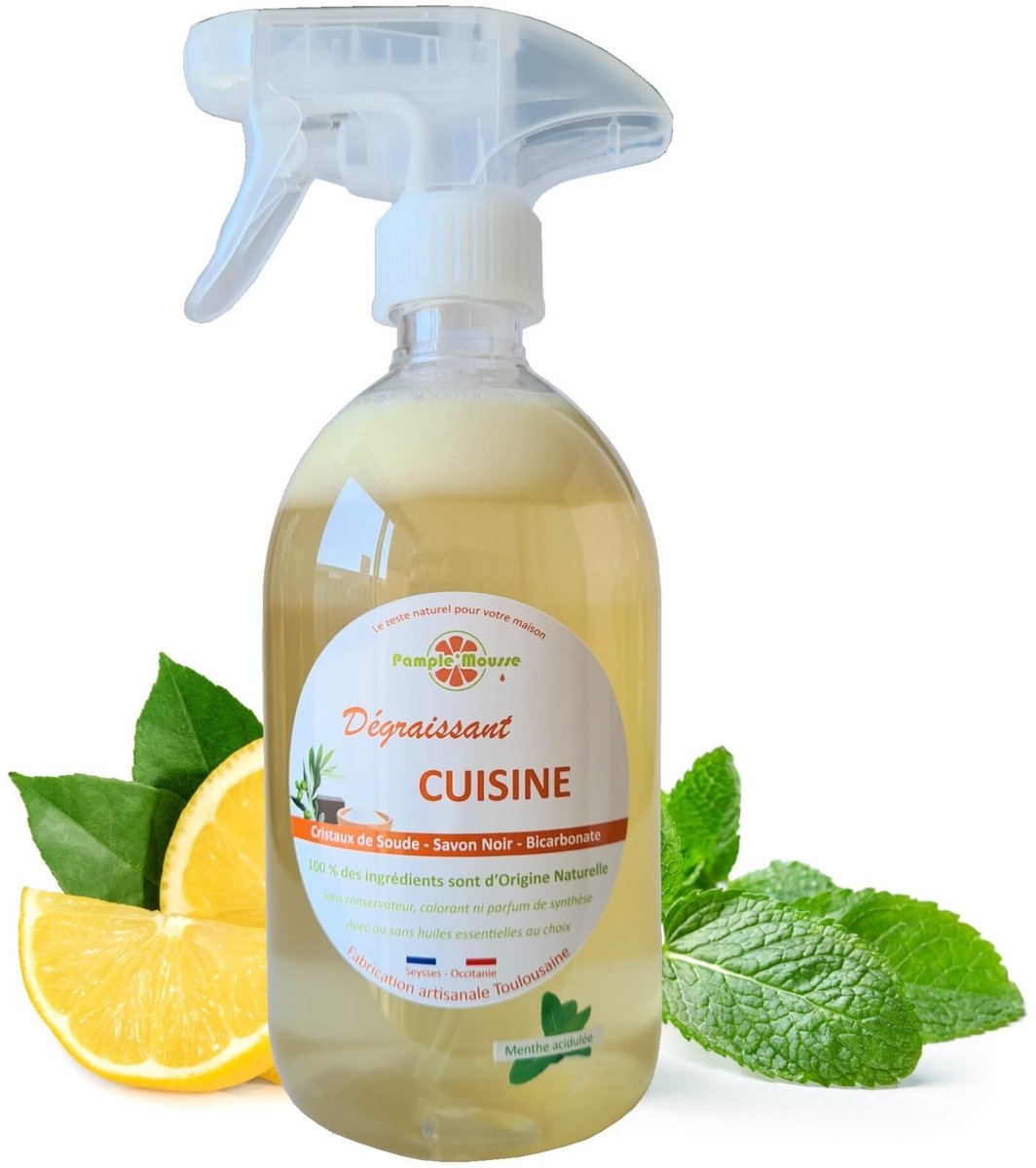 100% Plantaardige Marseille keuken spray reiniger MUNT - reinigt - ontvet - Marseille zeep 500ml