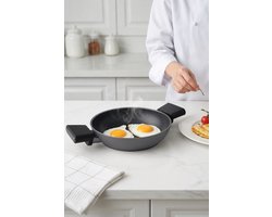 PoloChef VSS-120 - Vista Sahan 20 cm – Keramische Koekenpan – Inductie Geschikt – Antiaanbaklaag – Crème – Aluminium