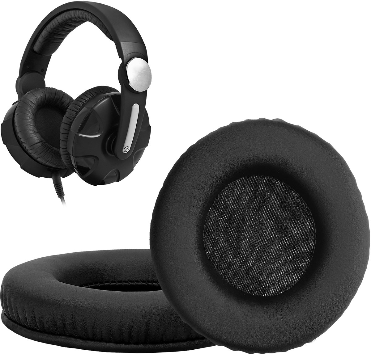kwmobile 2x oorkussens geschikt voor Sennheiser HD215 /HD225 /HD205 II /HD 4.40 BT - Earpads voor koptelefoon in zwart