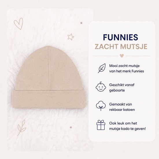 Blijeitje - Kraamcadeau voor Jongen of meisje UNISEX– Babyshower Cadeau & Gender Reveal Gift Box – Baby Cadeau Set - Mutsje, Sokjes, Spuugdoekje & Tutpop beige — afbeelding 3