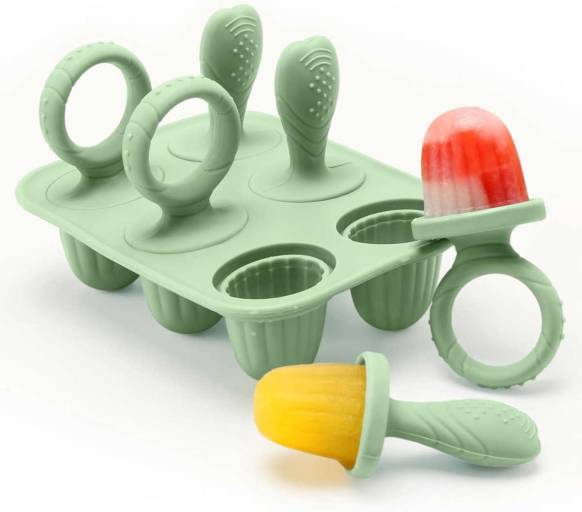 Silicone Popsiclevormen voor Peuters met Stokjes - Kleine Ijslollievormen voor Babyborstmelk - Verkoelende Behandeling bij Tandenknarsen - Vriesgereedschap voor Gezonde Bevroren Lekkernijen voor Baby’s en Kinderen