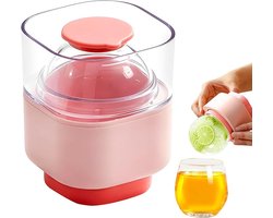 Groot Ijsblokvormen - Ijsblokjesmaker - Silicone Ijsvormpjes - Met Deksel - Ijsblokjes - Ronde Ijsblokjes/Ijsbal Maker - Vaatwasmachinebestendig - Geschikt Voor Bourbon, Cocktails En Andere Drankjes - Roze - Vaderdag Kados