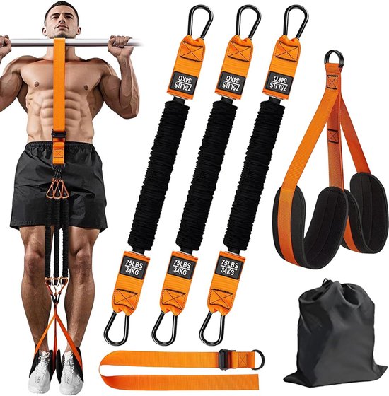 Weerstandsband voor Optrekken - 75-225 lbs - Latex Fitness Band - Verstelbaar