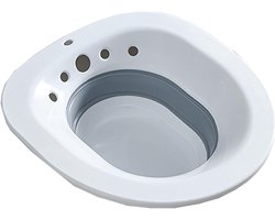 Zitbad - Zitbad voor aambeien - Opvouwbaar - Unisex - Zoutbad - Verlicht aambeien en anale ontstekingen - 39×36 cm - Grijs