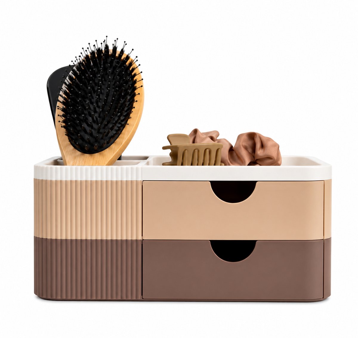 Make-up Organizer met Lades - Cosmetica & Haaraccessoires Opberger - Gebroken wit, Beige, Bruin)